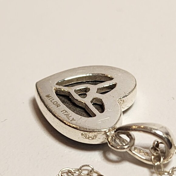 925 Druzy Quartz Heart Silver Necklace - Picture 7 of 7